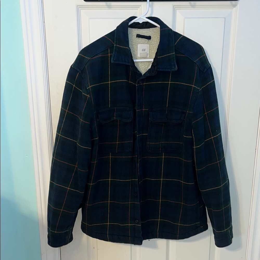 Men's Plaid Jacket - Black and Green